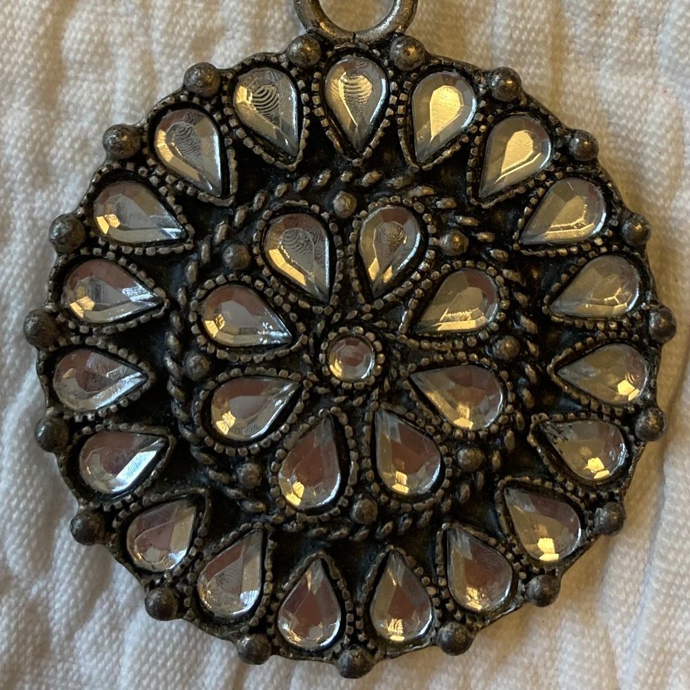 Sun Dial Crystal Glass Necklace